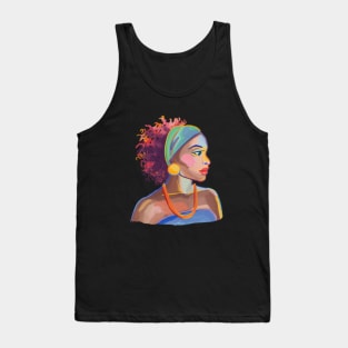 Afro Diva Black Girl Magic Lips Natural Hair Melanin Queen Tank Top